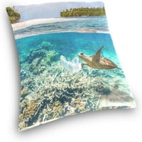 Velika morska kornjača baršunasta plišana Navlaka za jastuk jastuka - 16 16 - nevidljivi Kućni dekor sa