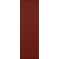 Ekena Millwork 15 W 35 H True Fit PVC dijagonalna letvica modernog stila roletne sa fiksnim nosačem, biber