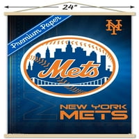 New York Mets - Logo zidni poster sa drvenim magnetskim okvirom, 22.375 34