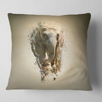 Designart Mammoth Elephant Walking - jastuk za bacanje životinja-18x18