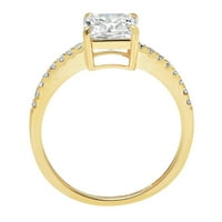 2. CT Asscher Cut originalni kultivirani dijamant VS1-VS G-H 14k Žuto zlato Obećanje Vjenčanje Izjava