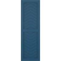 Ekena Millwork 18 W 57 H True Fit PVC dva panela Chevron modernog stila Fiksni nosač roletne, boravak plava
