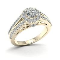 3 4CT TDW Diamond 10K žuti zlatni Halo Split prsten za angažiranje