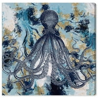 Wynwood Studio Životinje Zidno umjetnosti Platno Otisci 'Majstor morskog mramora' Morske životinje - plava,