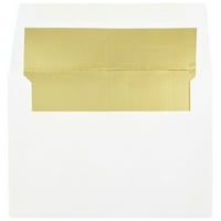Papir i koverta Koverte za pozivu na foliju, 1 2, bijelo sa zlatnom folijom, po paketu