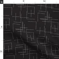 Pamučni saten stolnjak, 90 okrugli-Bitmap crne bijele tačke minimalističke linije od blatne tkanine sredinom