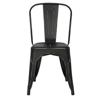Edgemod Trattoria bočna stolica u rastrganoj crnoj boji