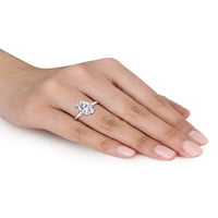 4-karatni T. G. W. Moissanite 10kt zaručnički prsten pasijansa od bijelog zlata