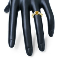 Ženski citrin i dijamant Cynthia prsten od 10k žutog zlata