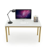 55.12 pravougaoni drveni računarski stol jednostavan stol za pisanje radne stanice Kuhinjski trpezarijski stol za kućnu kancelariju, bijeli