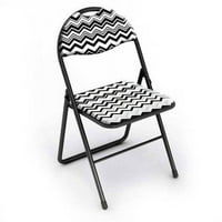 Klasična preklopna stolica, crno-bijela, 2-dijelni Set