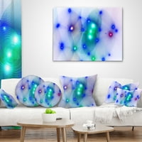 Designart plava fraktalna svjetla u magli - apstraktni jastuk za bacanje-16x16