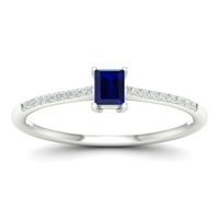 Imperial Gemstone 10k bijeli zlatni plavi safir CT TW Diamond Ring
