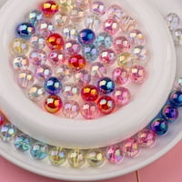 Feildoo okrugle perle akrilne okrugle perle šarene plastične labave odstojne perle za DIY CRAFT izrada ogrlica na narukvice naušnica ukras, f # žuta