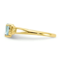 Primal Gold Karat Yellow Gold originalni Aquamarine Rođujući prsten