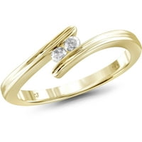 Carat T.W. Okrugli bijeli dijamant 10kt žuto zlato dva kamena prstena