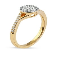 Imperial 10k žuto zlato 1 4CT TDW dijamantski okrugli prsten za klaster