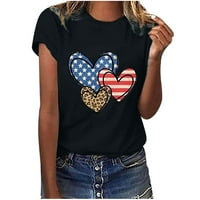 Žene Ležerne majice Grafička nezavisnost Dan američke zastave Grafički kratki rukav pulover vrhove labavog
