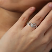 Imperial 1 6ct TDW dijamantski prsten sa tri srca od 10k bijelog zlata