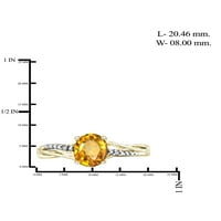 JewelersClub Citrin Prsten Birthstone Nakit-1. Karatni citrin 14k pozlaćeni srebrni prsten nakit sa bijelim