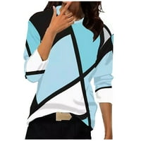 Crewneck jesenska dukserica Plus Veličina Tops modni geometrijski štampani Zapadni košulji trendi pulover