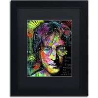 Zaštitni znak likovne umjetnosti Lennon front platna umjetnost dean russo, crna mat, crni okvir