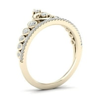 1 4ct TDW dijamant 10k kruna od žutog zlata modni prsten