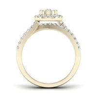 3 4ct TDW dijamantski verenički prsten od žutog zlata od 10k