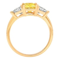 2.57 ct smaragdno rezano žuto simulirani dijamant 14k žuto zlato godišnjica angažmana kameni prsten veličina