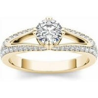 Carat TW Diamond Split Shank klasični zaručnički prsten od 14kt žutog zlata