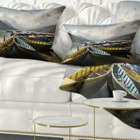 Designart Pokhara Lakeside brodovi-jastuk za bacanje čamaca-18x18