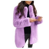 Pimfylm jakne za žene Casual labave kapuljače Down Purple XL