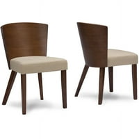 Baxton Studio Sparrow Brown Light Brown Wood Moderna stolica za ručavanje