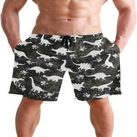 Fupoqi muške plaže kupališta dinosaur šap Print Boxer kupaći kostim donje rublje kratke hlače sa džepom
