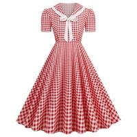 Ženska modna ljetna haljina Vintage V-izrez duhove rukave Ljetne ljuske haljine crvene veličine s