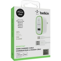 Belkin Boostup kućni punjač sa naplaćivanjem Hlad-kabela za iPhone iPad iPod, 12W, bijeli