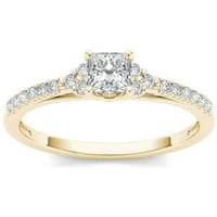 Carat T.W. Dijamantna princeza-Classic 10KT Žuti zlatni zaručni prsten