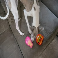 Vanjski gonič Nepoštovanje žvakačke igračke za pse, hamburger i sladoled, XS