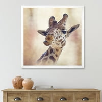 Designart 'Close Up portret Žirafe VI' seoska kuća uokvirena umjetnička štampa