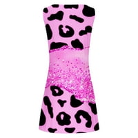 Haljine za žene plaža cvjetna Tshirt sarafan Leopard print Sleeveles Casual labav rezervoar haljina ljubičasta