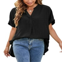 Ženske bluze posada vrat grafički printovi bluza modni ženski Plus ljetni dugi rukavi majice vrhovi Crni